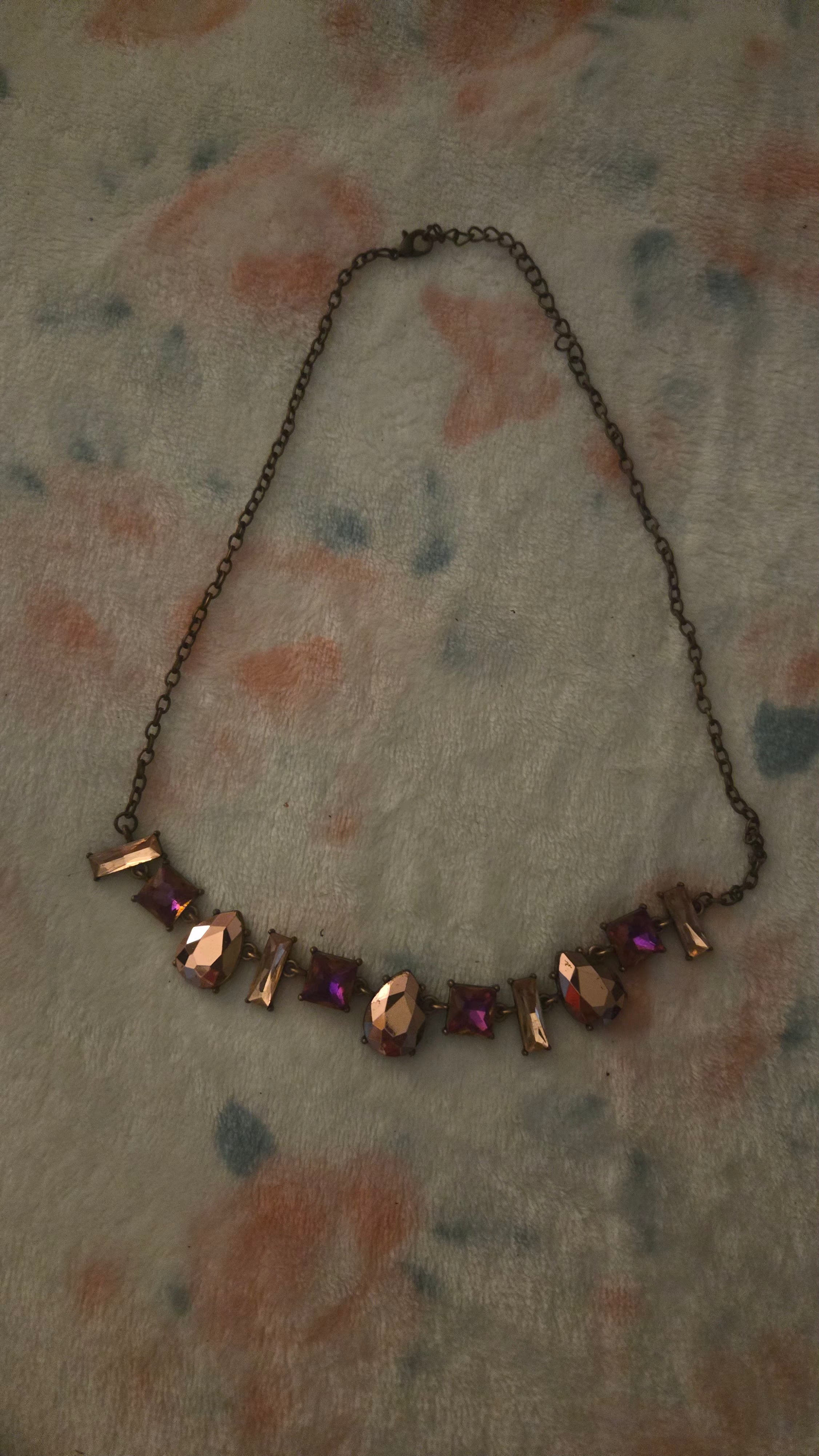 Interstellar Ice Copper Iridescent Gem Necklace