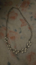 Givenchy-Style Silver-Tone Crystal Cluster Collar Statement Necklace.